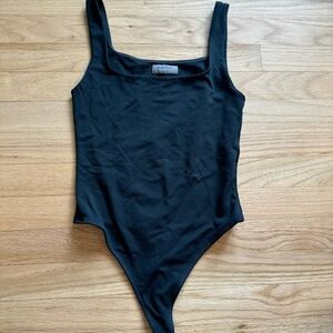 Aritzia black bodysuit with square neckline